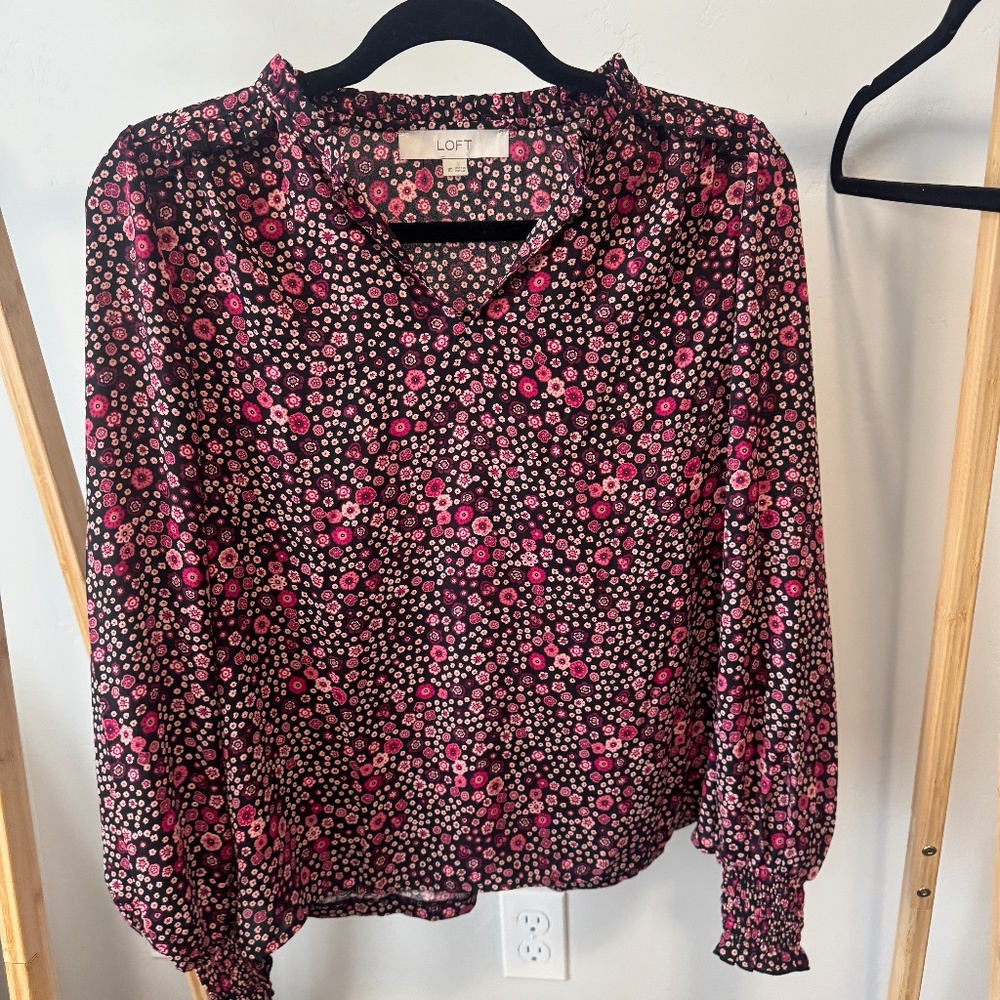 Loft Long Sleeve Floral Blouse